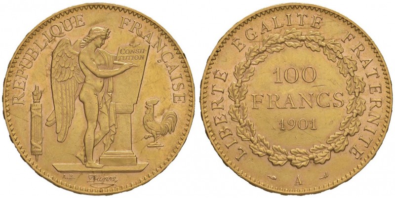 FRANCIA 100 Francs 1901 A – Gad. 1137 AU (g 32,28) Graffietti 
SPL