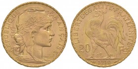 FRANCIA 20 Francs 1910 – Gad. 1060° AU (g 6,47)
qFDC