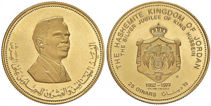 GIORDANIA Hussein II (1952-1999) 25 Dinari 1977 – Fr. 8 AU (g 15,19)
FS