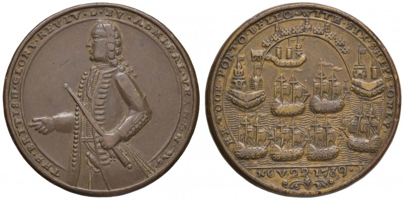 INGHILTERRA Medaglia 1739 Admiral Vernon – CU (g 15,50) R/ He took Porto Bello w...