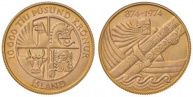 ISLANDA 10.000 Kronur 1974 – Fr. 2 AU (g 15,61)
FDC
