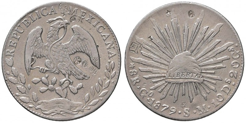 MESSICO 8 Reales 1879 Go SM – KM 377.8 AG (g 26,94) Contromarche cinesi “chop ma...