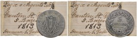SVIZZERA Saint Gallen 5 Bazen 1813 – KM 113 AG (g 4,11) Con cartellino di vecchia raccolta
qBB