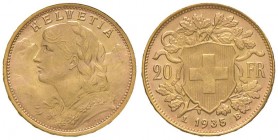 SVIZZERA 20 Francs 1945 – Fr. 499 AU (g 6,44) 
FDC