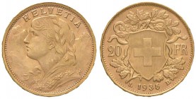 SVIZZERA 20 Francs 1945 – Fr. 499 AU (g 6,44) 
FDC