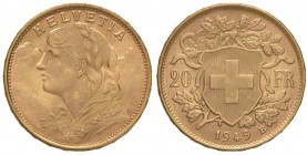 SVIZZERA 20 Francs 1949 – Fr. 499 AU (g 6,46)
qFDC