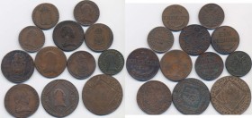 AUSTRIA Lotto di 12 monete in rame dal 1800 al 1848
MB-BB