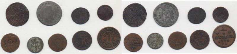 GERMANIA Lotto di 9 monete di diversi stati. Con cartellini di vecchia raccolta....