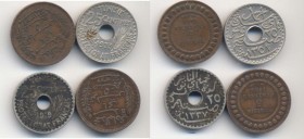 TUNISIA Protettorato francese (1881-1956) Lotto di 4 monete
BB