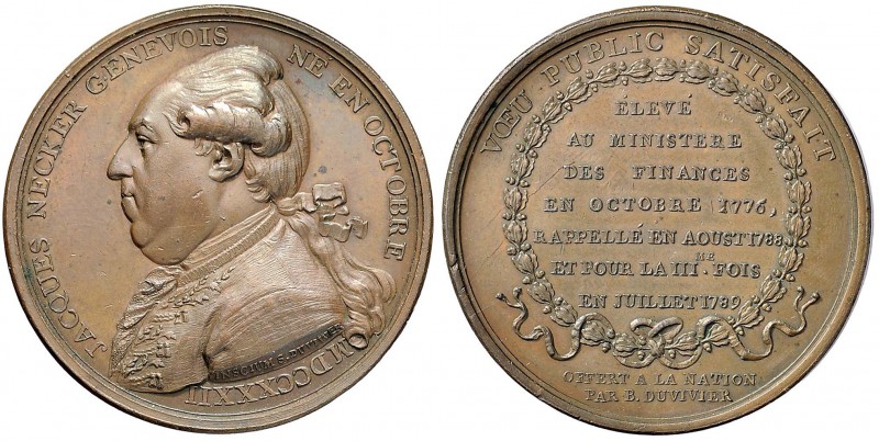 NAPOLEONICHE Medaglia 1789 J. Necker – Opus: Duvivier AE (g 32,76 – Ø 42 mm) 
q...