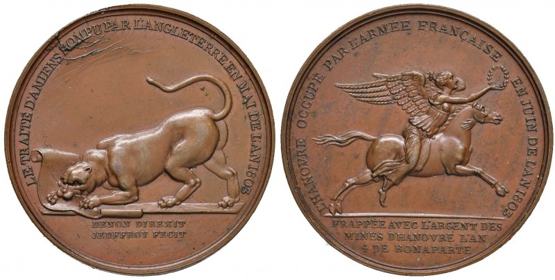 FRANCIA Consolato Medaglia 1803 LE TRAITÉ D’AMIENS ROMPU PAR L’ANGLETERE EN MAI ...