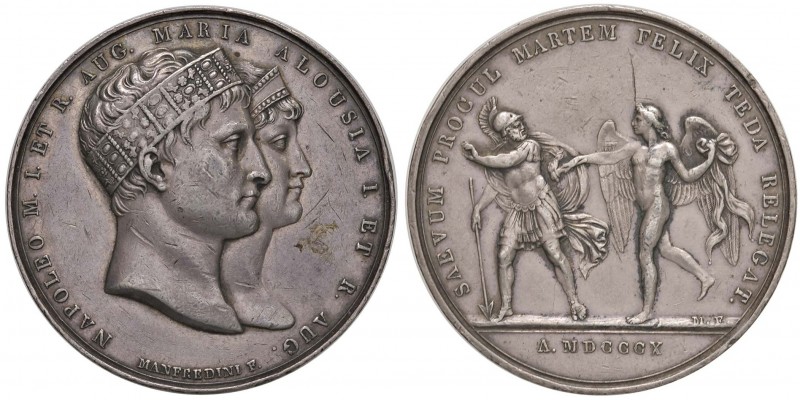 Medaglia 1810 Matrimonio di Napoleone e Maria Luigia – Opus: Manfredini – AG (g ...