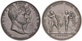 Medaglia 1810 Matrimonio di Napoleone e Maria Luigia – Opus: Manfredini – AG (g 44,00 – Ø 42 mm) Colpetti e graffietti diffusi
qBB
