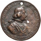 Luis Guillermo de Moncada (duca di Bivona, duca di Albano e vicere di Sicilia, poi cardinale, 1614-1672) Medaglia uniface – AE (g 42,52 – Ø 59 mm) For...