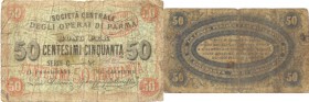 Monetazione d’emergenza – Società Operai di Parma - 50 centesimi 
MB