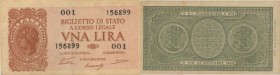Biglietti di stato – Lira Italia laureata 23/11/1944, 001 156899 – Gig. 5AA RRR
SPL