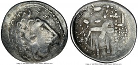 EASTERN CELTS. Imitating Philip III Arrhidaeus (323-317 BC). Ca. 3rd-1st centuries BC. AR drachm (17mm, 10h). NGC VF. Head of Heracles right, wearing ...