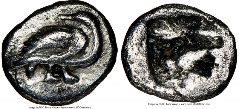 MACEDON. Eion. Ca. 500-450 BC. AR diobol (10mm, 1.04 gm). NGC XF. Ca. 480-470 BC...