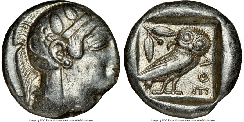 ATTICA. Athens. Ca. 465-455 BC. AR tetradrachm (23mm, 17.20 gm, 3h). NGC Choice ...
