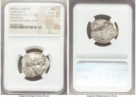 ATTICA. Athens. Ca. 440-404 BC. AR tetradrachm (26mm, 17.22 gm, 8h). NGC MS 4/5 - 4/5. Mid-mass coinage issue. Head of Athena right, wearing crested A...