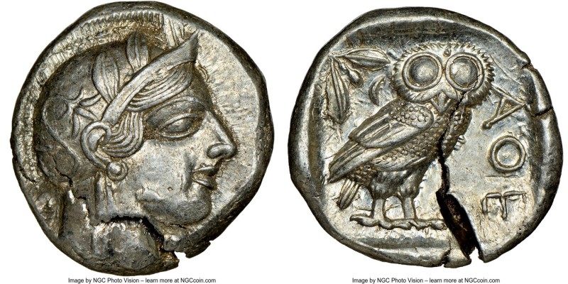 ATTICA. Athens. Ca. 440-404 BC. AR tetradrachm (24mm, 17.21 gm, 2h). NGC Choice ...
