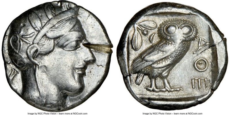 ATTICA. Athens. Ca. 440-404 BC. AR tetradrachm (25mm, 17.12 gm, 7h). NGC XF 5/5 ...