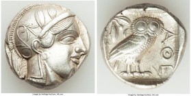ATTICA. Athens. Ca. 440-404 BC. AR tetradrachm (24mm, 17.17 gm, 4h). XF. Mid-mass coinage issue. Head of Athena right, wearing crested Attic helmet or...