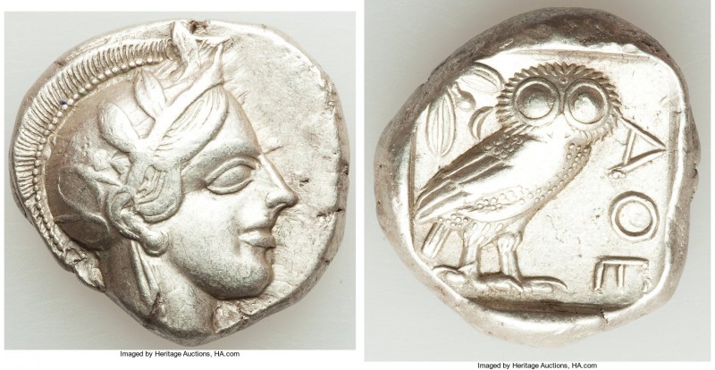 ATTICA. Athens. Ca. 440-404 BC. AR tetradrachm (25mm, 17.18 gm, 2h). VF. Mid-mas...