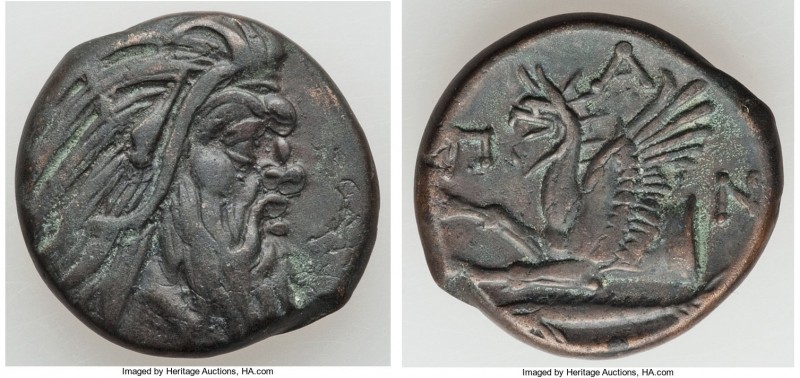 CIMMERIAN BOSPORUS. Panticapaeum. Ca. 4th century BC. AE (21mm, 6.69gm, 6h). XF....