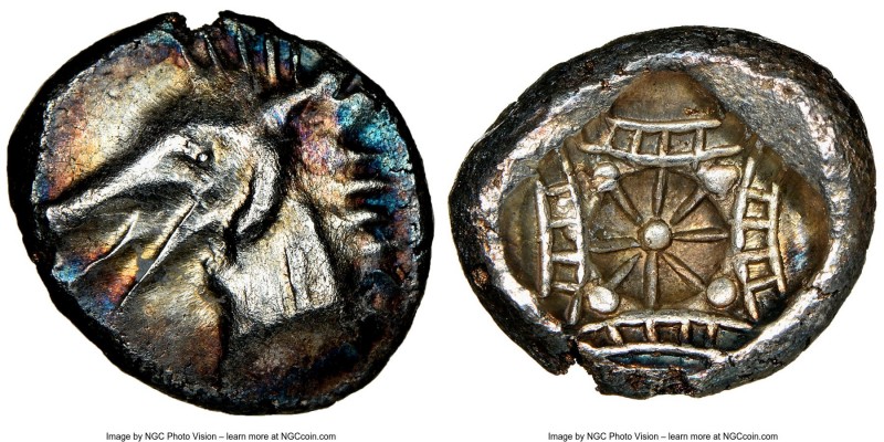 CARIA. Cindya. Ca. 510-480 BC. AR tetrobol or hemidrachm (18mm, 2.22 gm). NGC Ch...