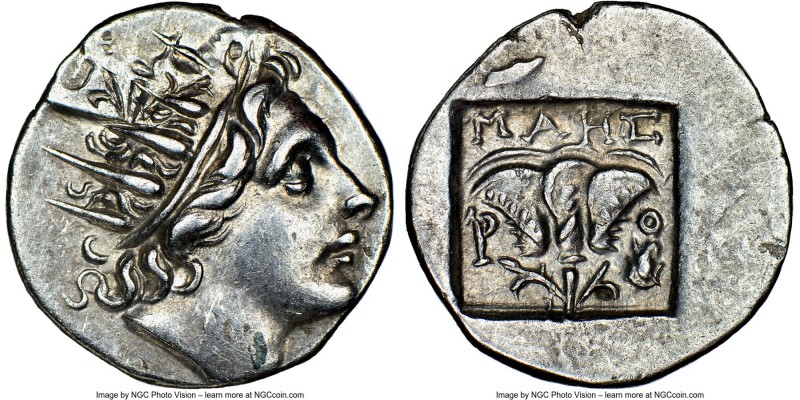 CARIAN ISLANDS. Rhodes. Ca. 88-84 BC. AR drachm (16mm, 12h). NGC AU. Plinthophor...