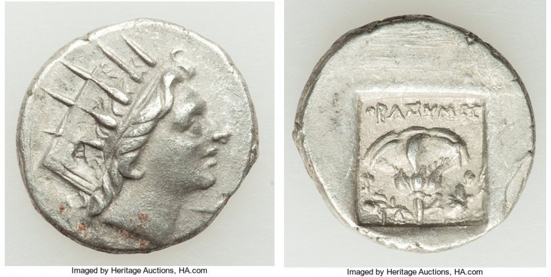 CARIAN ISLANDS. Rhodes. Ca. 88-84 BC. AR drachm (16mm, 2.48 gm, 12h). VF, double...