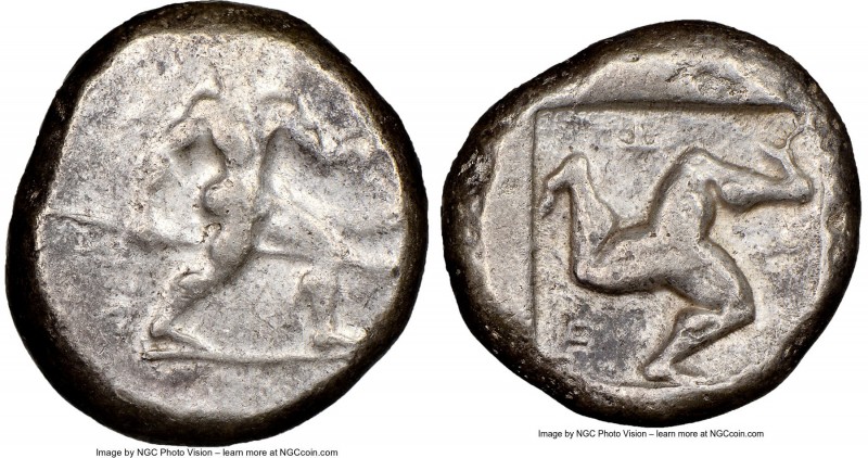 PAMPHYLIA. Aspendus. Ca. mid-5th century BC. AR stater (20mm, 1h). NGC Fine. Hel...