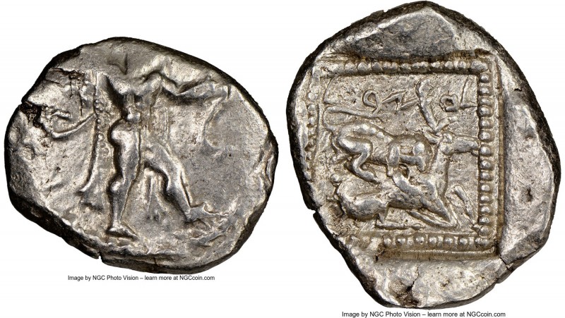 CYPRUS. Citium. Azbaal (ca. 449-425 BC). AR stater (25mm, 9h). NGC Choice VF. He...