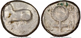 CYPRUS. Salamis. Euelthon (530/15-480 BC). AR stater (22mm, 12h). NGC Fine. e-u-we-le-to-to-se (Cypriot), ram recumbent left / Ankh; pa (Cypriot withi...