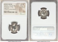 Augustus (27 BC-AD 14). AR denarius (19mm, 3.93 gm, 7h). NGC Choice VF 5/5 - 4/5. Lugdunum, 2 BC-AD 4. CAESAR AVGVSTVS-DIVI F PATER PATRIAE, laureate ...