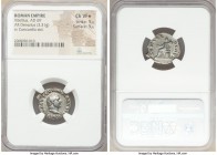 Vitellius (July-December AD 69). AR denarius (20mm, 3.31 gm, 6h). NGC Choice VF S 5/5 - 5/5. Rome. A VITELLIVS GERM IMP AVG TR P, laureate head of Vit...