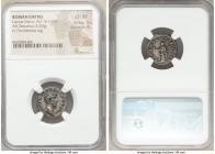 Lucius Verus (AD 161-169). AR denarius (17mm, 3.26 gm, 6h). NGC Choice XF 5/5 - 4/5. Rome, March-December AD 161. IMP L AVREL VERVS AVG, bare head of ...