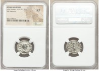 Julia Domna (AD 193-217). AR denarius (19mm, 12h). NGC XF. Rome, AD 196-211. IVLIA-AVGVSTA, draped bust of Julia Domna right, seen from front, hair br...