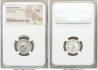 Caracalla (AD 198-217). AR denarius (19mm, 1h). NGC AU. Rome, AD 215. ANTONINVS PIVS AVG GERM, laureate head of Caracalla right / P M TR P XVIIII COS ...