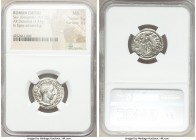 Severus Alexander (AD 222-235). AR denarius (20mm, 3.43 gm, 6h). NGC MS 5/5 - 3/5. Rome, AD 231-235. IMP ALEXANDER PIVS AVG, laureate, draped bust of ...