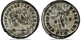 Diocletian (AD 284-305). BI follis or nummus (28mm, 10.40 gm, 6h). NGC Choice AU 4/5 - 4/5, Silvering. Trier, 1st officina, AD 303-305. IMP DIOCLETIAN...