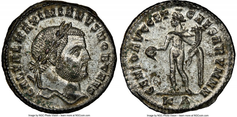 Galerius, as Caesar (AD 305-311). BI follis or nummus (27mm, 9.07 gm, 6h). NGC M...