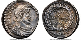 Julian II, as Augustus (AD 360-363). AR siliqua (17mm, 12h). NGC XF. Constantina (Arles), 1st officina, AD 361-363. D N FL CL IVLI-ANVS P F AVG, pearl...