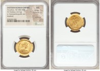 Arcadius, Eastern Roman Empire (AD 383-408). AV solidus (21mm, 4.51 gm, 6h). NGC MS 5/5 - 3/5, scratches, brushed. Constantinople, 7th officina, AD 38...