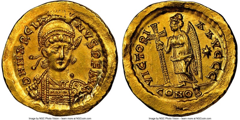 Marcian, Eastern Roman Empire (AD 450-457). AV solidus (20mm, 4.47 gm, 5h). NGC ...