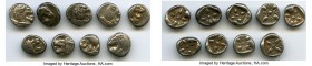 ANCIENT LOTS. Greek. Ionia. Miletus. Ca. late 6th-5th centuries BC. Lot of nine (9) AR 1/12th staters or obols. VG-VF. Milesian standard. Forepart of ...