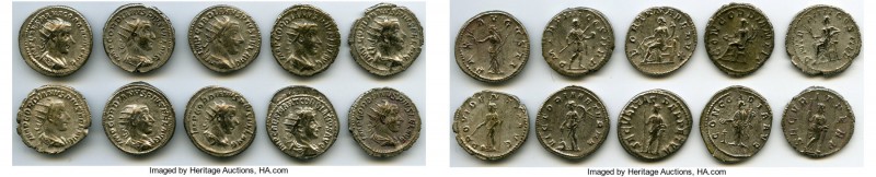 ANCIENT LOTS. Roman Imperial. Gordian III (AD 238-244). Lot of ten (10) AR anton...