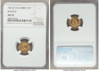 Republic gold Peso 1825 BOGOTA-JF AU55 NGC, Bogota mint, KM84.

HID09801242017