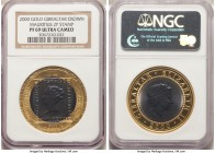 Elizabeth II bi-metallic titanium & gold Proof "Uniform Penny Post" Crown 2000 PR69 Ultra Cameo NGC, Pobjoy mint, KM884. Mintage: 999. Commemorates th...